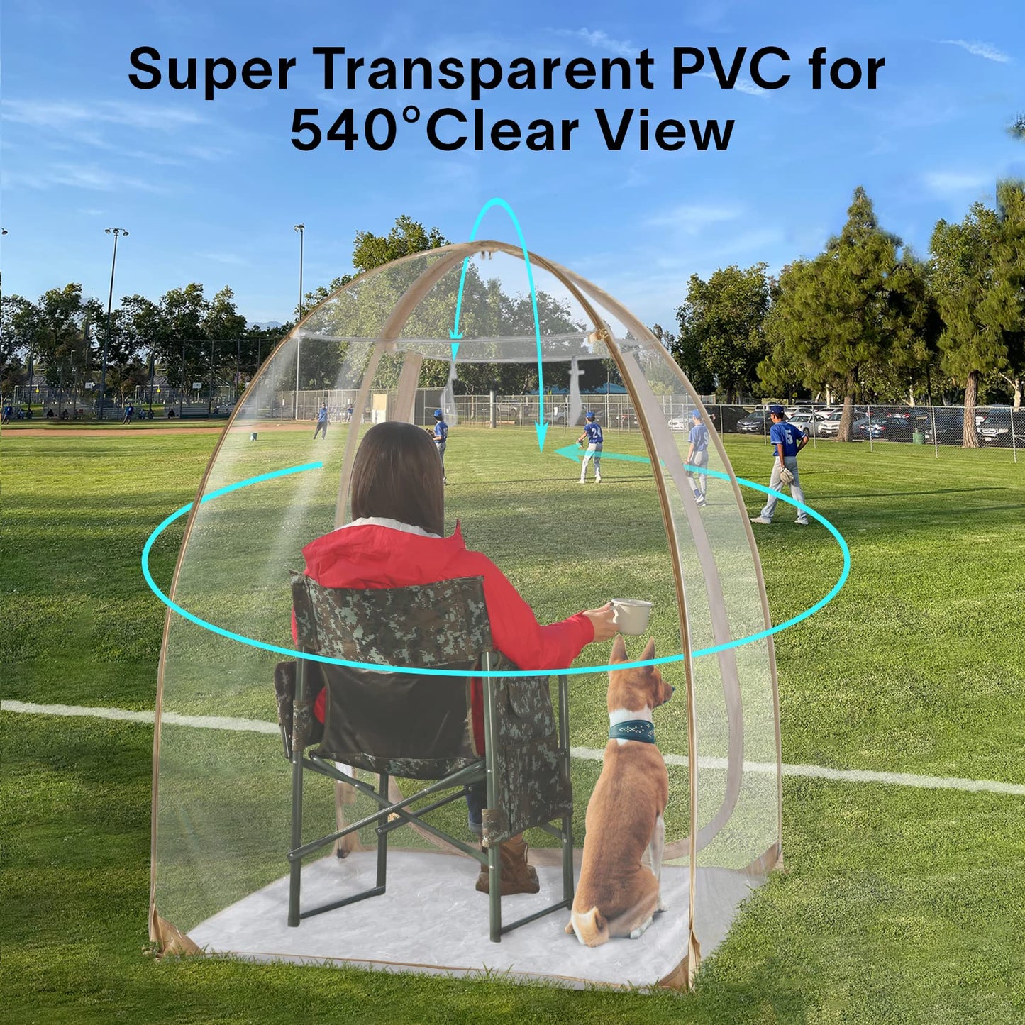 TopGold Sports Tent Weather Proof Clear Tent Outdoor Instant Pop Up Shelter Chair Bubble Tent 50"x50"x64"H