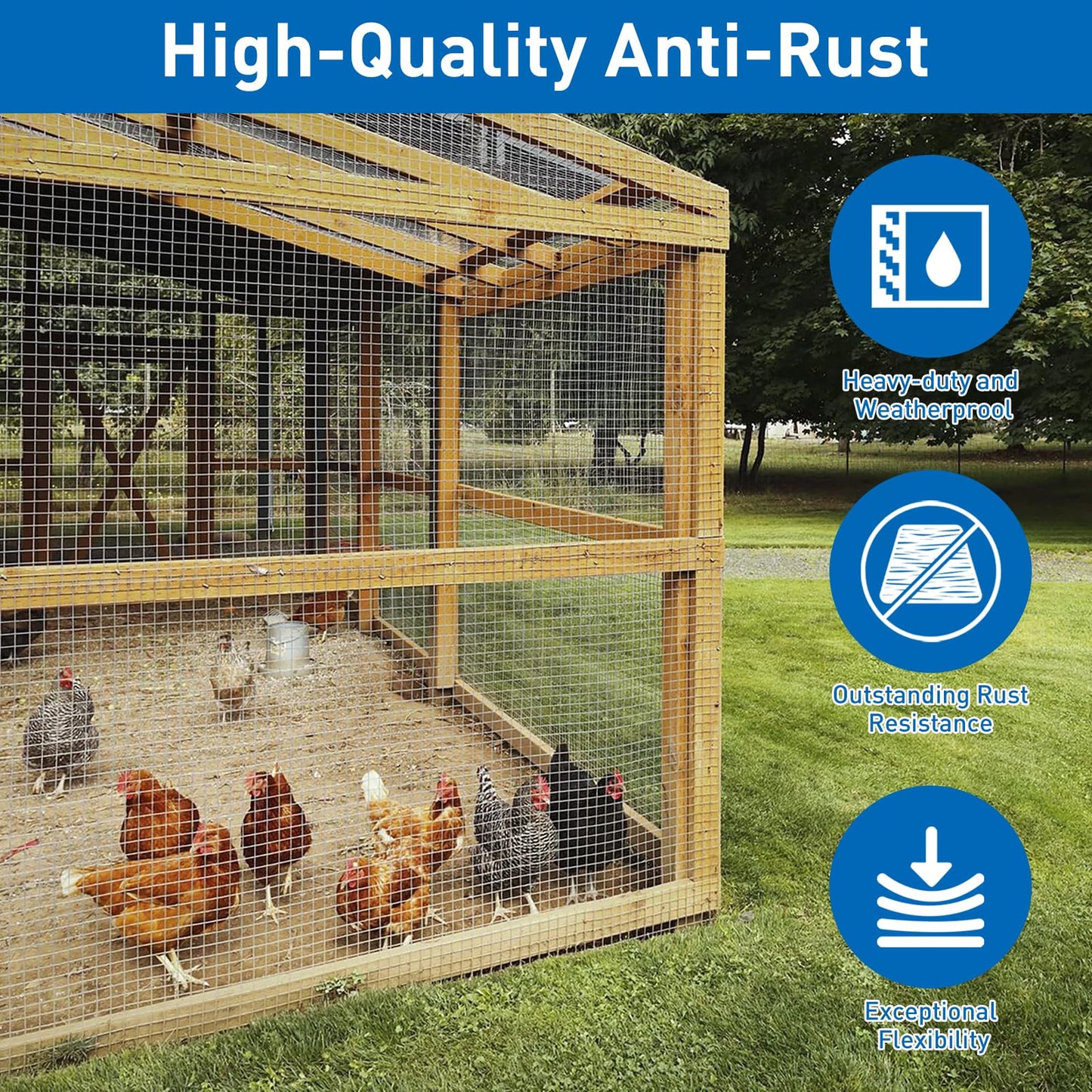 Hardware Cloth,Chicken Wire Fence,1/2 inch 16in x 6ft Galvanized Welded Cage Wire for Bird Wire Gopher Wire Rabbit Wire Snake Fence Poultry Netting Cage Screen