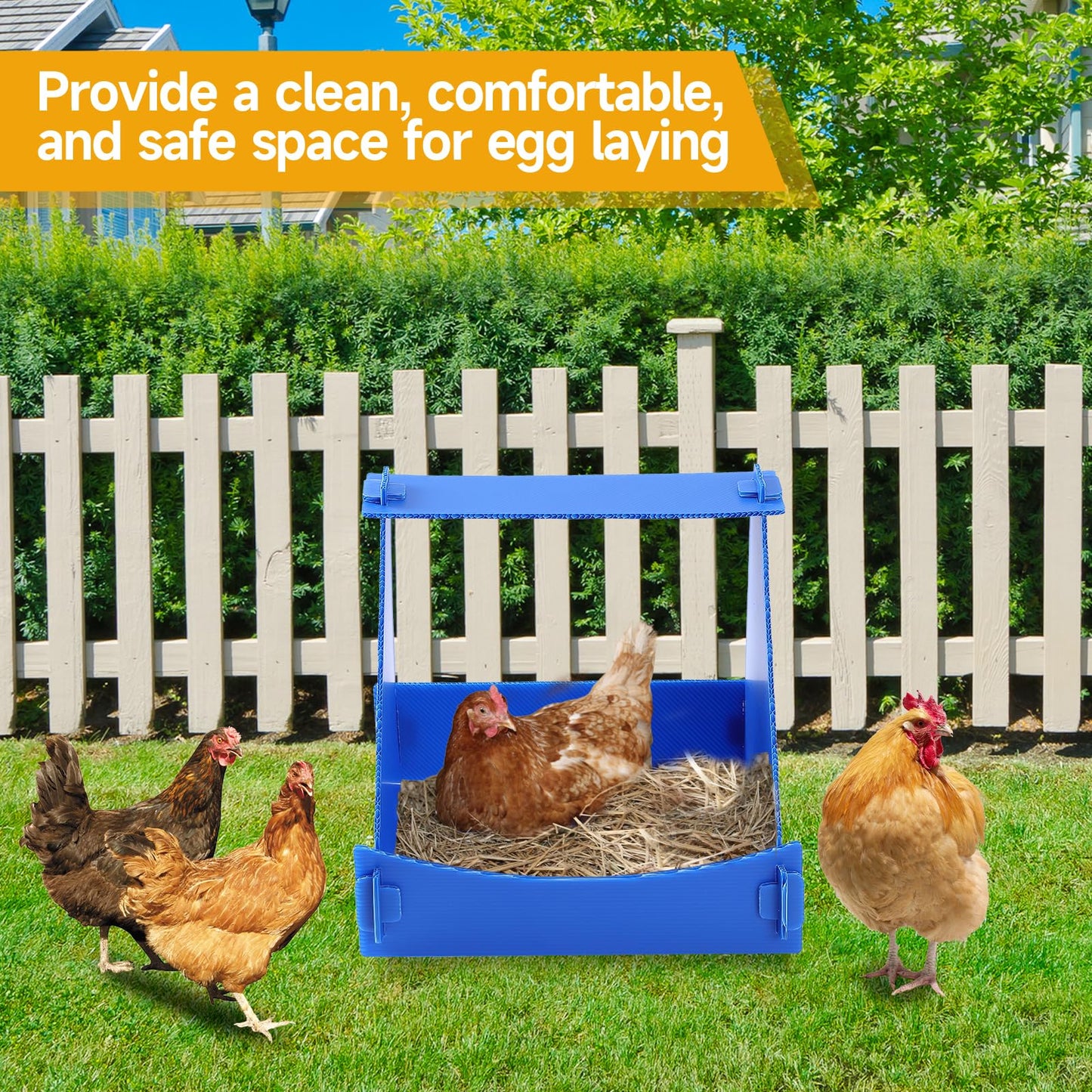 Felmis Chicken Nesting Box,Chicken Nesting Boxes for Laying Eggs, Big Duty Laying Nest Box for Hens, Duck and Poultry, 4 Pack