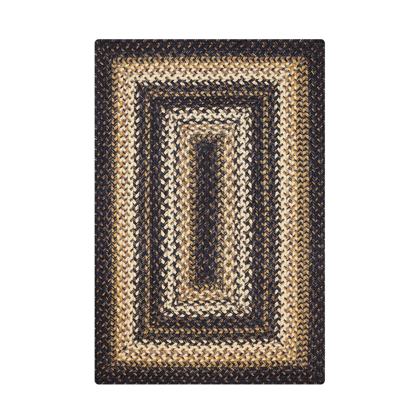 Homespice Kilimanjaro Premium Jute Braided Area Rug, 5' x 8' Rectangular Black and Brown, Reversible, Natural Jute Yarn Rustic, Country, Primitive, Farmhouse Style - 30 Day Risk Free Purchase