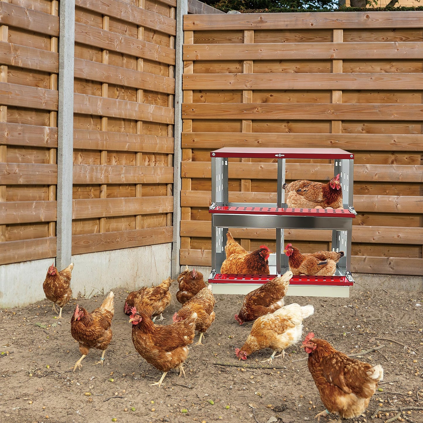 XINYI Chicken Nesting Boxes for Laying Eggs,Metal Coop for 4 Chickens,Roll Away Nesting Boxes,Easy Egg Collection,Brooder Box for Rabbit,Squirrel,Parakeet,Owl,Cockatiel,Robin