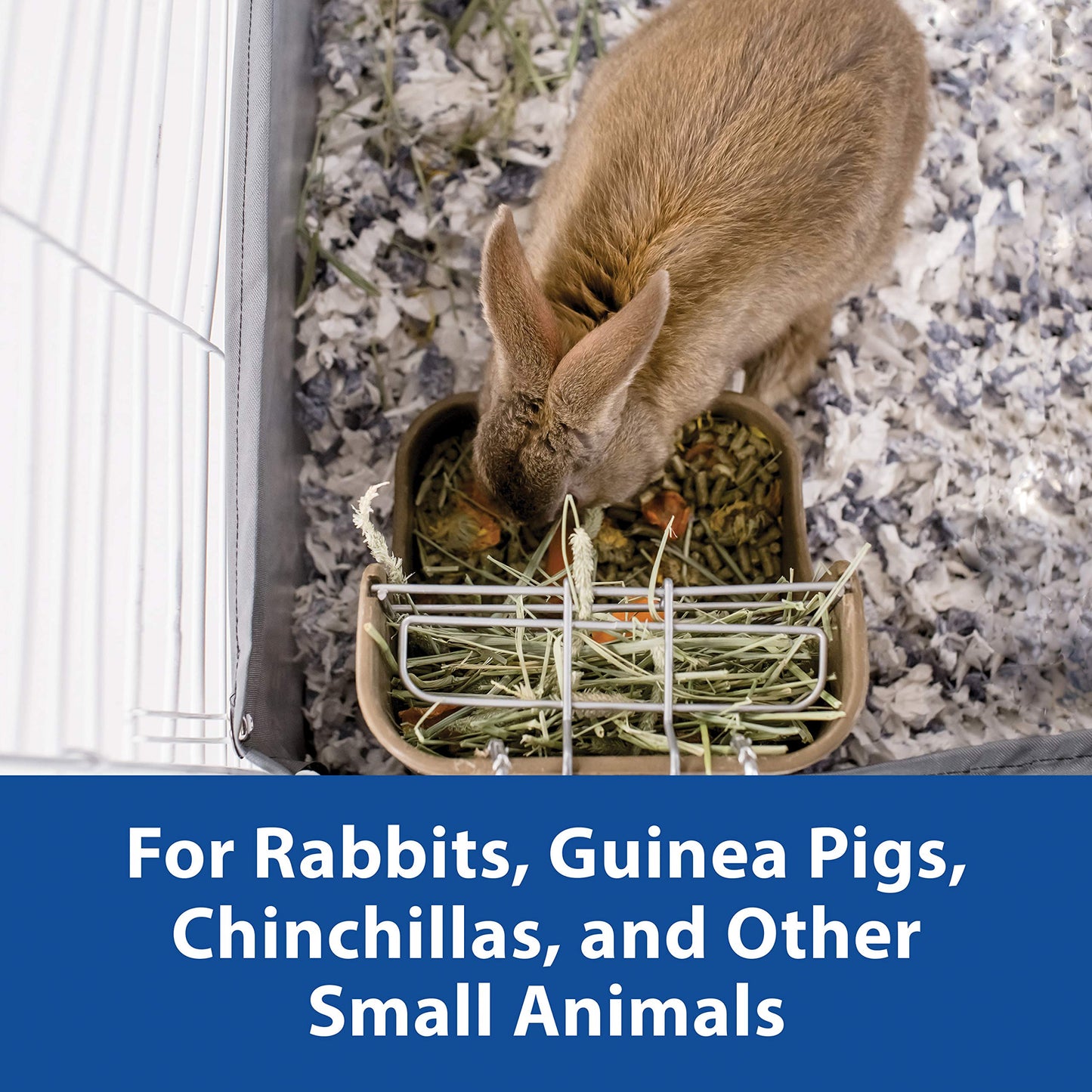 Kaytee Hay & Food Bin Feeder With Quick Locks For Pet Rabbits, Chinchillas, Guinea Pigs and Other Small Animals