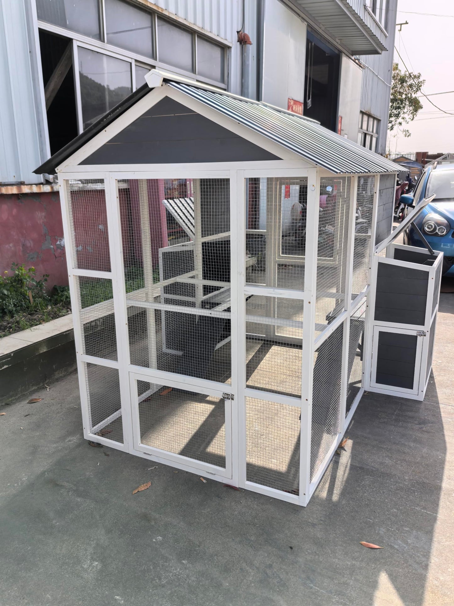 YOPTO Chicken Coop for 10 Chickens,Extra Large Wooden Chicken House Outdoor Nest Box Hen Houses with 2 Chicken Nesting Boxes,Poultry Pet Hutch w/Walk in Desgin,Ramp and Run,Waterproof Roof