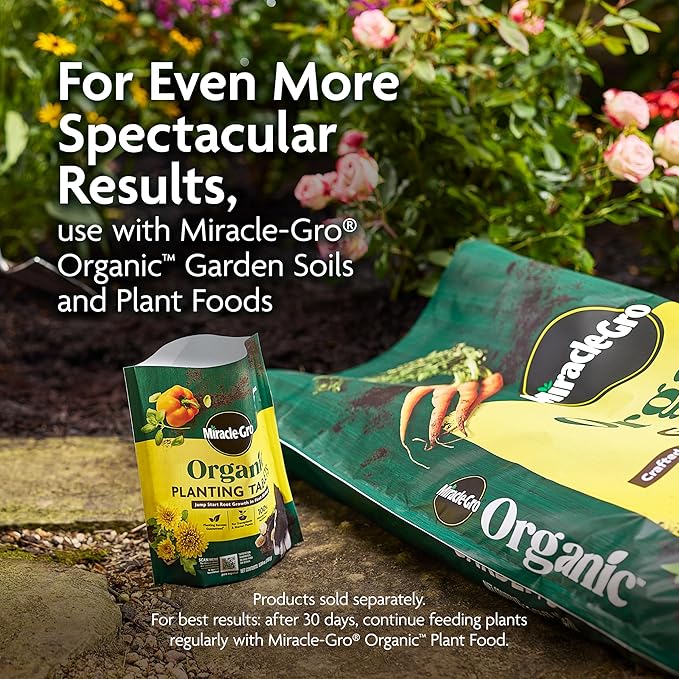 Miracle-Gro Organic Planting Tablets, for Transplants and Starter Plants, Formulated with Calcium, Jump Starts Root Growth, OMRI Listed, 20 Tablets