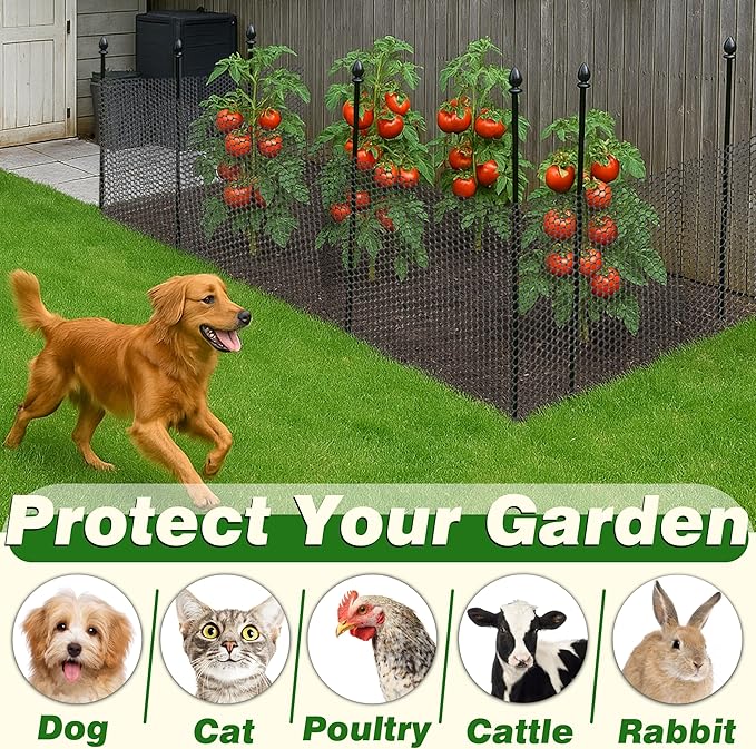Gardzen Plastic Chicken Wire Mesh with 40 pcs Ties, 16in x 20ft Durable Chicken Fence for Poultry, Garden Protection & DIY Crafting, Heavy-Duty Mesh Netting for Outdoor & Indoor Use