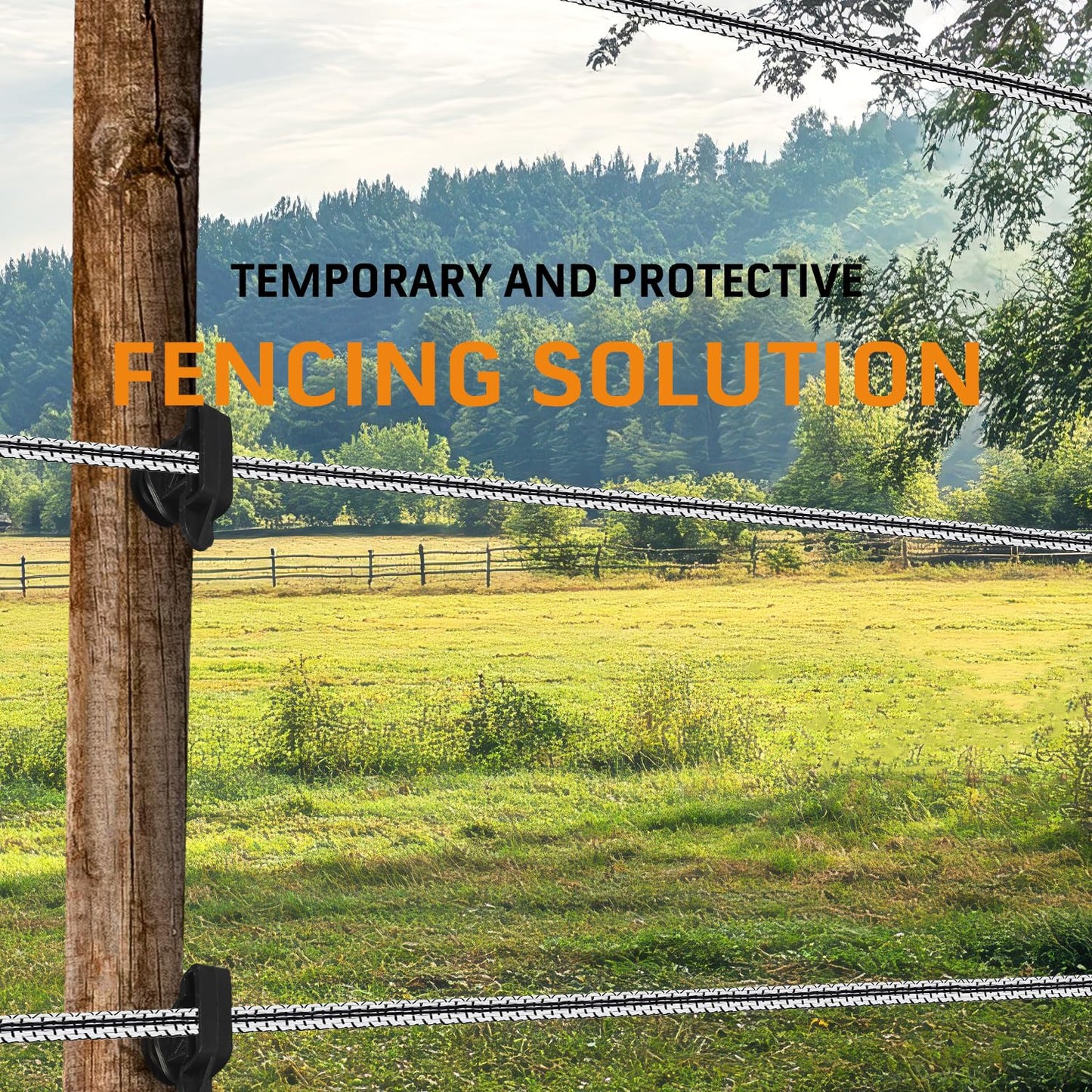 Electric Fence Poly Tape, Heavy-Duty Sure Shock PVC, Electric Fence for Livestock, 656ft(200m), 1/2 Inch, White and Black