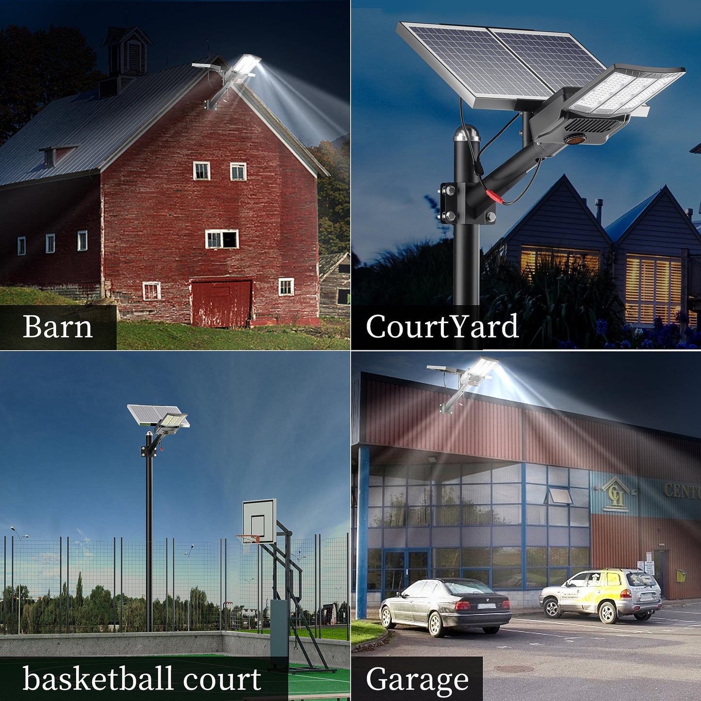 Ofuray Of-9800W Solar Street Lights Outdoor, 750000Lm Solar Parking Lot Lights Commercial Dusk to Dawn, 6500k IP67 Big Power with Remote Control for Street,Court,Yard