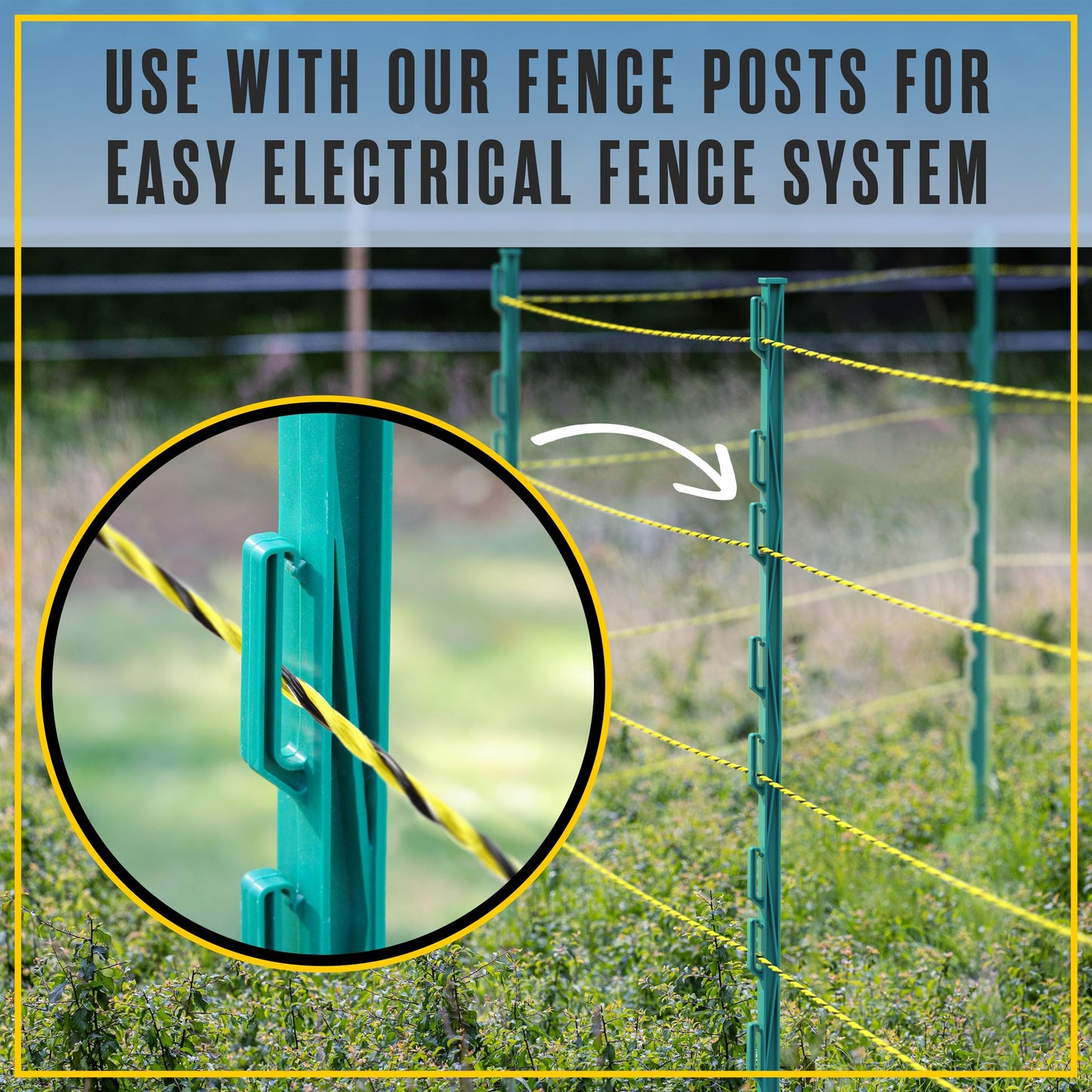 Houseables Electric Fence Wire, Hot Wire Fence, Electric Fencing, Livestock Fencing, Electrical Polywire Rope for Chicken, Agricultural, Goat, Garden, Dogs, Horse, Pig, Poly, 1026 Meters (3366 Feet)