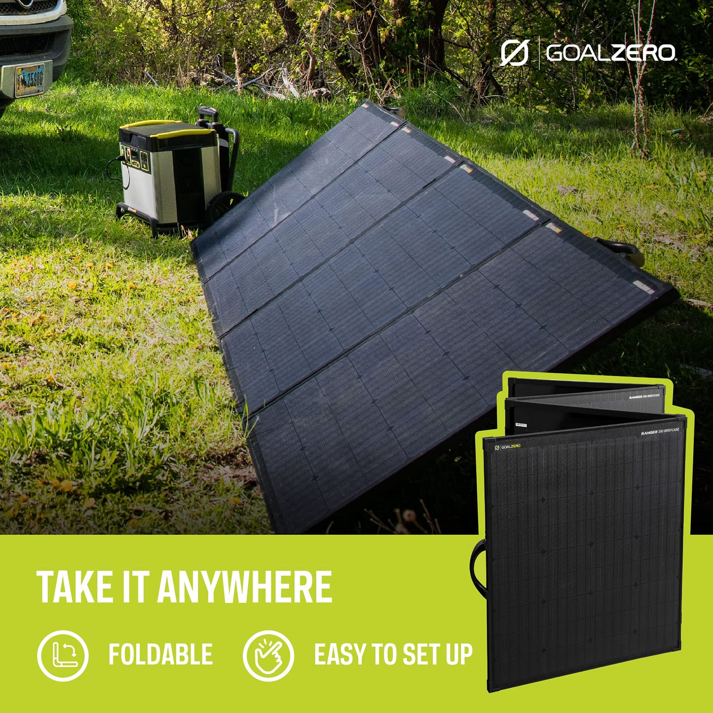 Goal Zero Ranger 300 Briefcase Solar Panels, Portable 300-Watt Solar Panels, Flexible Solar Panel for Outdoor Charging Station