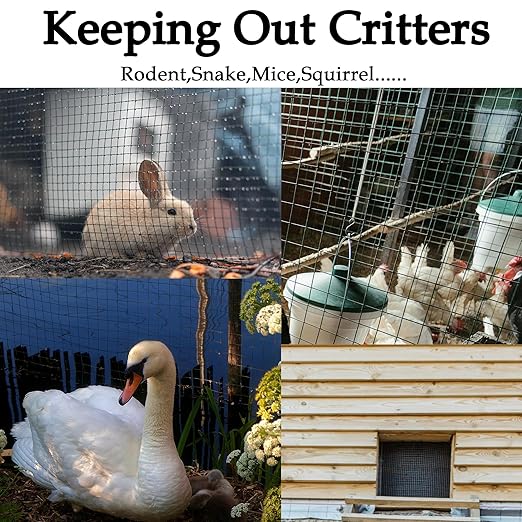 12IN x 20FT Hardware Cloth 1/4 inch Chicken Wire Fencing 23Ga, Hot Dipped Galvanized After Welding Garden Plant Supports Welded Metal Chicken Wire Fence, Poultry Animal Netting Cage Screen