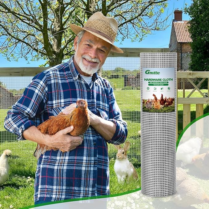 Hardware Cloth 1/2 inch 20 Gauge Large size304 Stainless Steel mesh Chicken Wire Welded Fencing Wire Mesh Roll Garden Fence 24in×48ft
