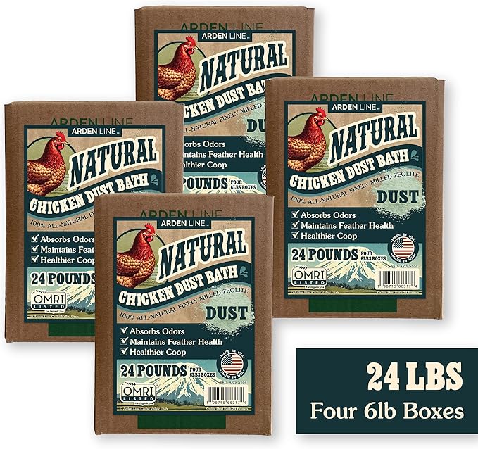 Zeolite Chicken Dust Bath | All-Natural Finely Milled Zeolite Dust | Natural Kraft Box Packaging | Chicken Coop Accessories | Made in The USA