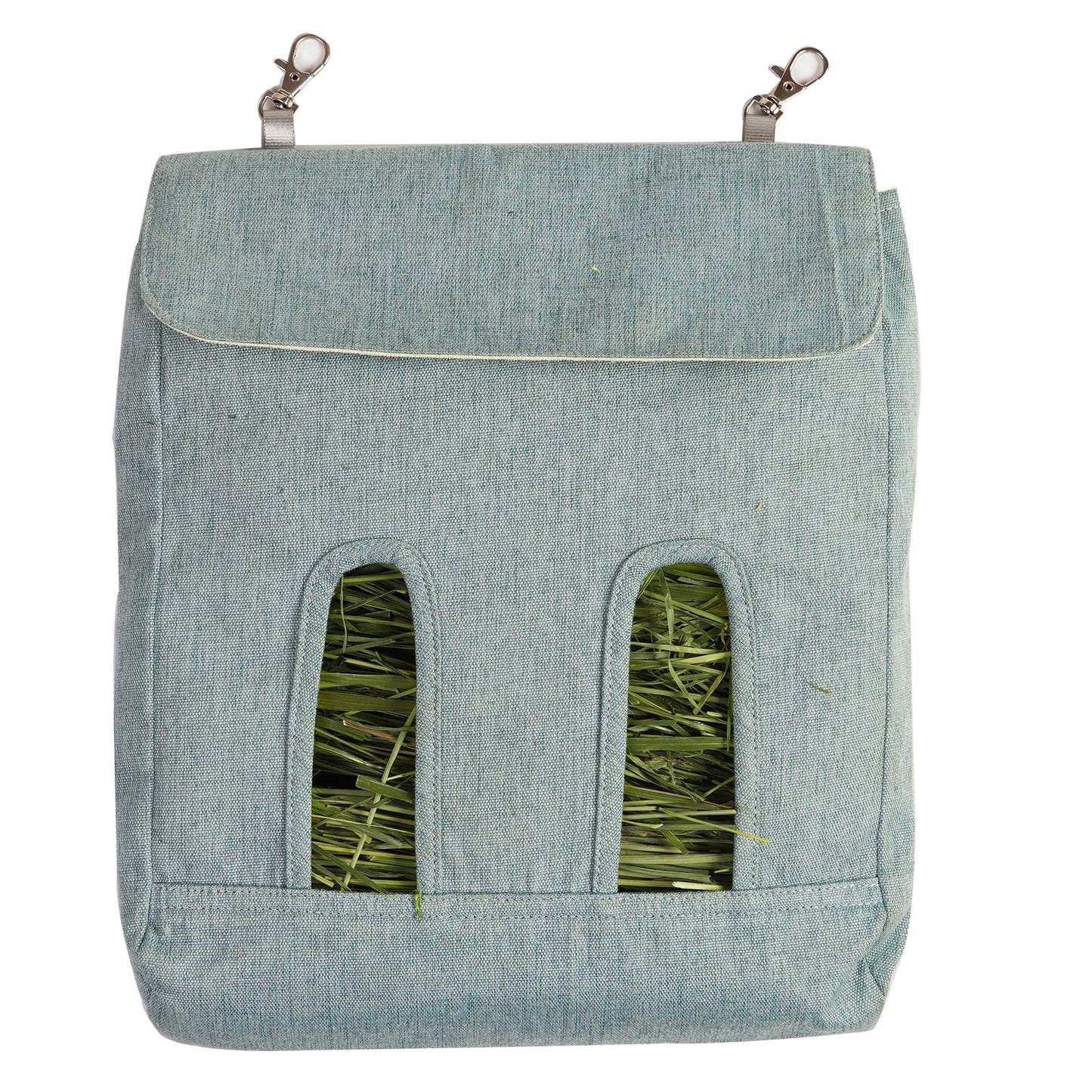 Rabbit Hay Feeder Bag, Guinea Pig Hay Feeder Storage,Sack Hay Bag Feeding Storage for Chinchilla Hamsters Rabbit Guinea Pig Small Animals (L, Blue)