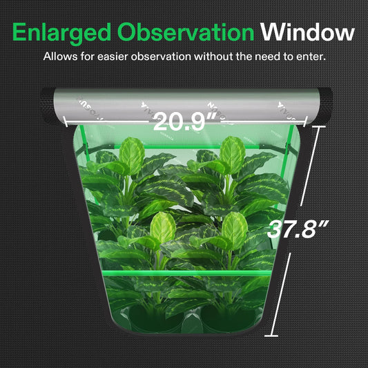 VIVOSUN P448 48"×48"×80" PRO Grow Tent, with Thick 1 inch Poles, Strengthened High Reflective Mylar Oxford Fabric, Extra Hanging Bars & High CFM Kit for Hydroponics Indoor Plant for AeroLight A200SE×2