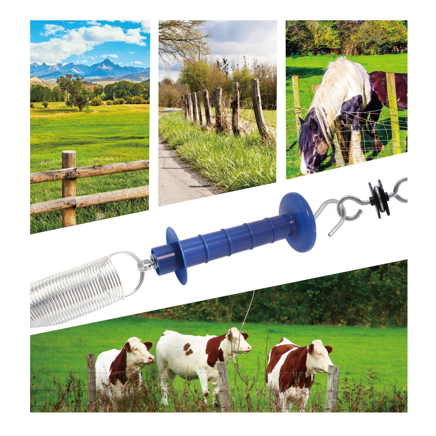 5 Pack Electric Fence Gate Big Tension Spring Extended up to 23 feet for Electric Fence Gate Livestock Fence Agricultural Fencing and Pasture