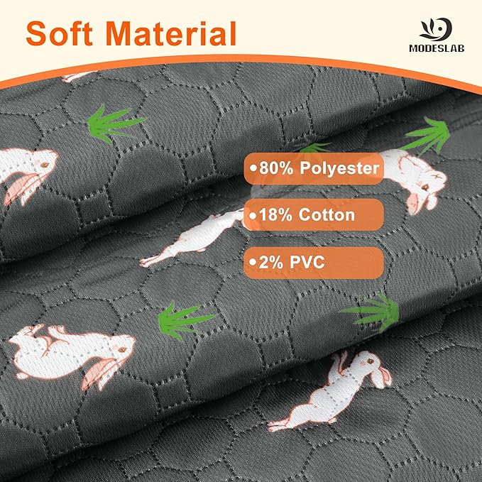 2-Pack Washable Pee Pads for Dogs, 36in x 42in Puppy Traning Pads Leakproof Guinea Pig Cage Liner Rabbit Cage Absorbing Bedding Reusable Anti-Slip Rug Mat for Crate