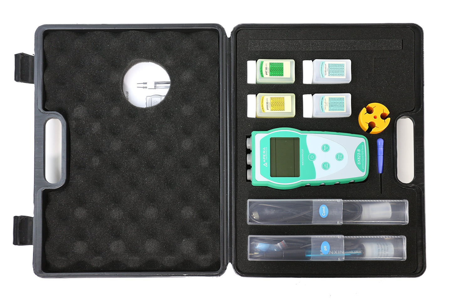 Apera Instruments SX823-B Portable Multi-Parameter Meter Kit (pH/Conductivity/TDS/Temp.), Accuracy: ±0.01 pH; ±1% F.S