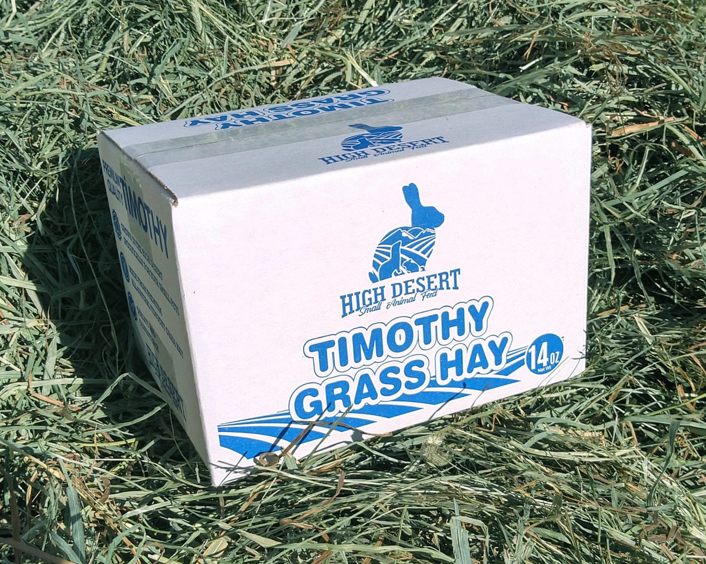 High Desert 2nd Cutting Timothy Grass Hay for Rabbits, Guinea Pigs, Chinchillas & Small Pets – Premium Hand-Packed Natural Hay, High-Fiber, Additive-Free, Grown in USA – 14 Oz Box