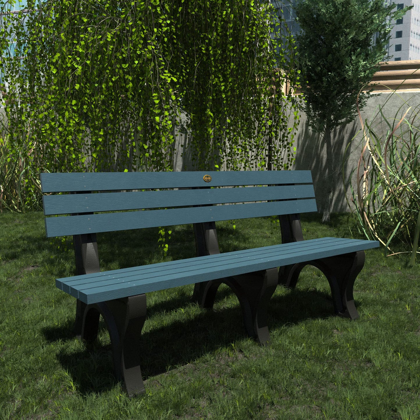 Sequoia Professional Aurora Park Bench, 6 ft, Nantucket Blue