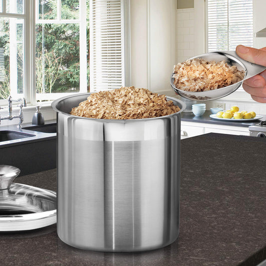 Tramontina 80204/527DS Gourmet Stainless Steel Canister and Scoops Set, 8 Piece, Made in Brazil