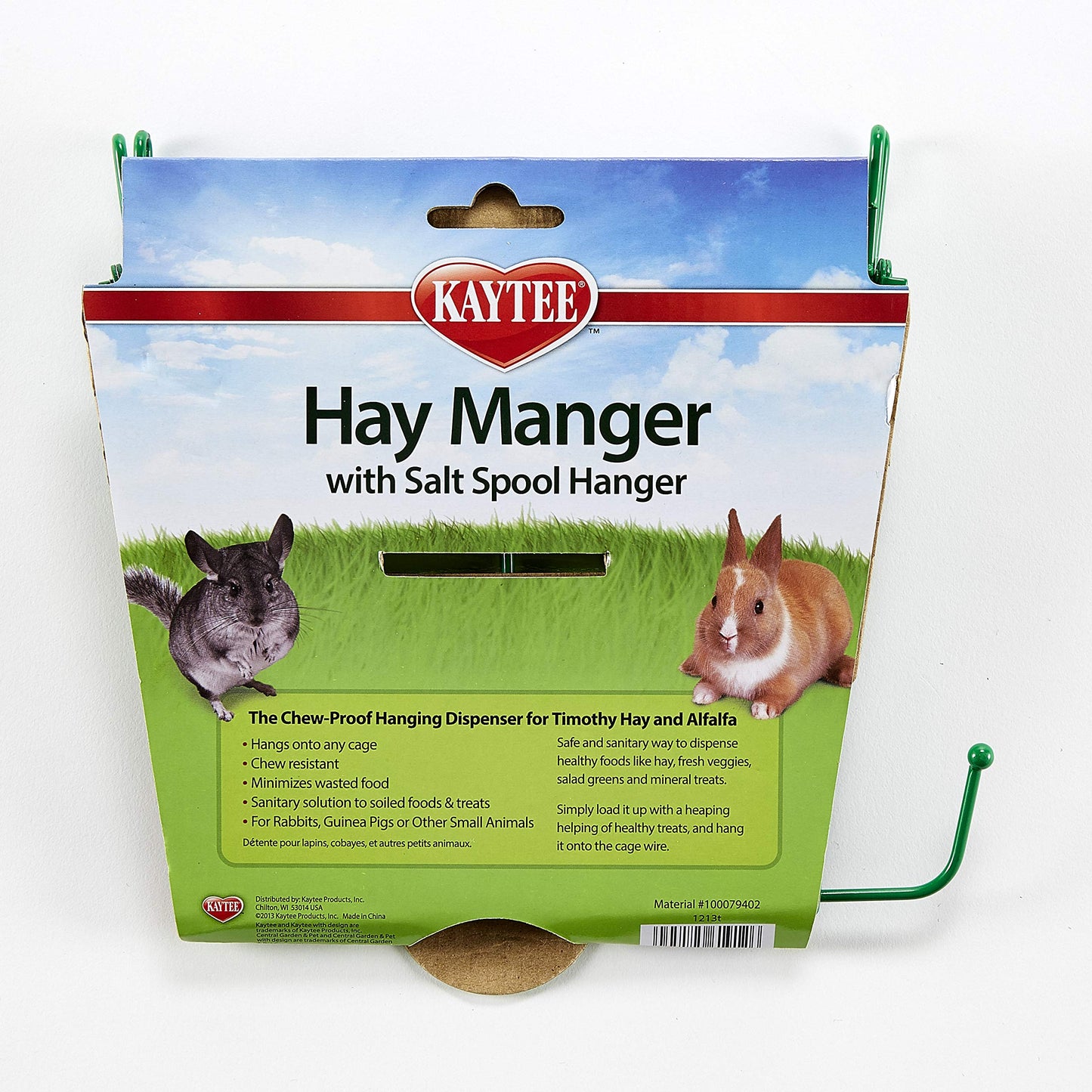 Kaytee Hay Manger with Salt Hanger for Pet Rabbits and Guinea Pigs