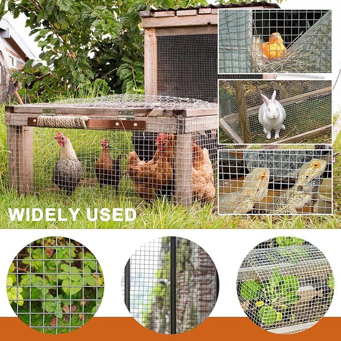 Hardware Cloth, 1/2 inch 36inx50ft 21GA Hot-dip Galvanized Wire Mesh, Wire Fence, Chicken Wire Mesh,Poultry Farming, Garden Fence,Wire Mesh, Tree Protection, Gopher Wire, Rabbit Wire.