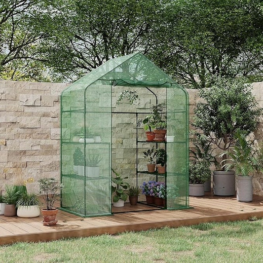 57x29x77 Inch Greenhouse for Outdoor,Portable Walk in Greenhouses with Thicken PE Cover,Durable Green House Kit with Window Vent 3 Tier 12 Shelves for Indoor Backyard Outside