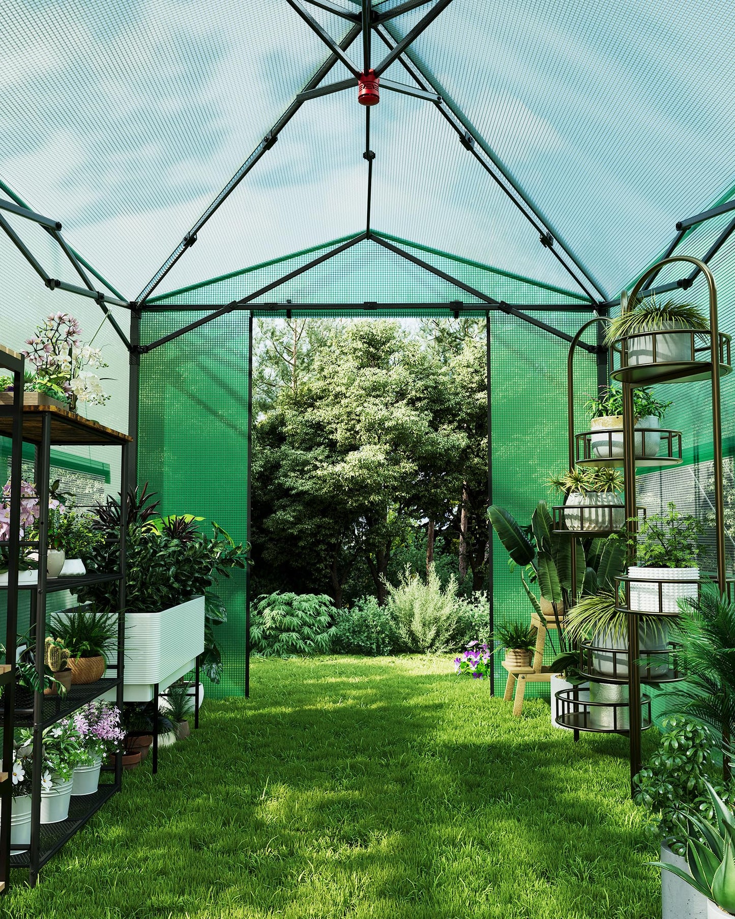 Hipicute Pop Up Greenhouse 12x8 FT,Portable Walk-in Indoor Outdoor Greenhouse for Garden Patio Backyard,Zippered Doors and Window,PE Cover,144x96 inch