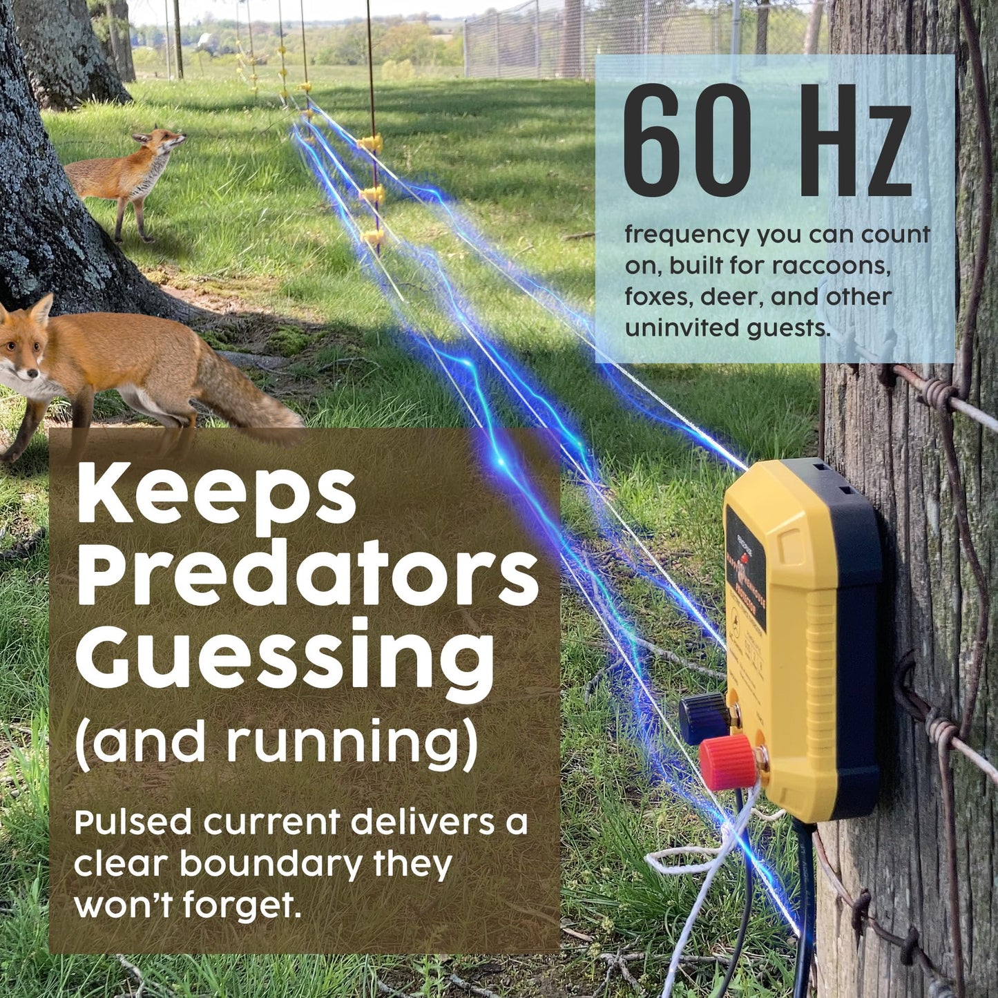 Happy Henhouse Electric Fence Charger - Powerful 110V AC Plug-in Fence Energizer for Chickens, Small Farms & Gardens - Easy Setup Predator Protection for Safer Free-Ranging