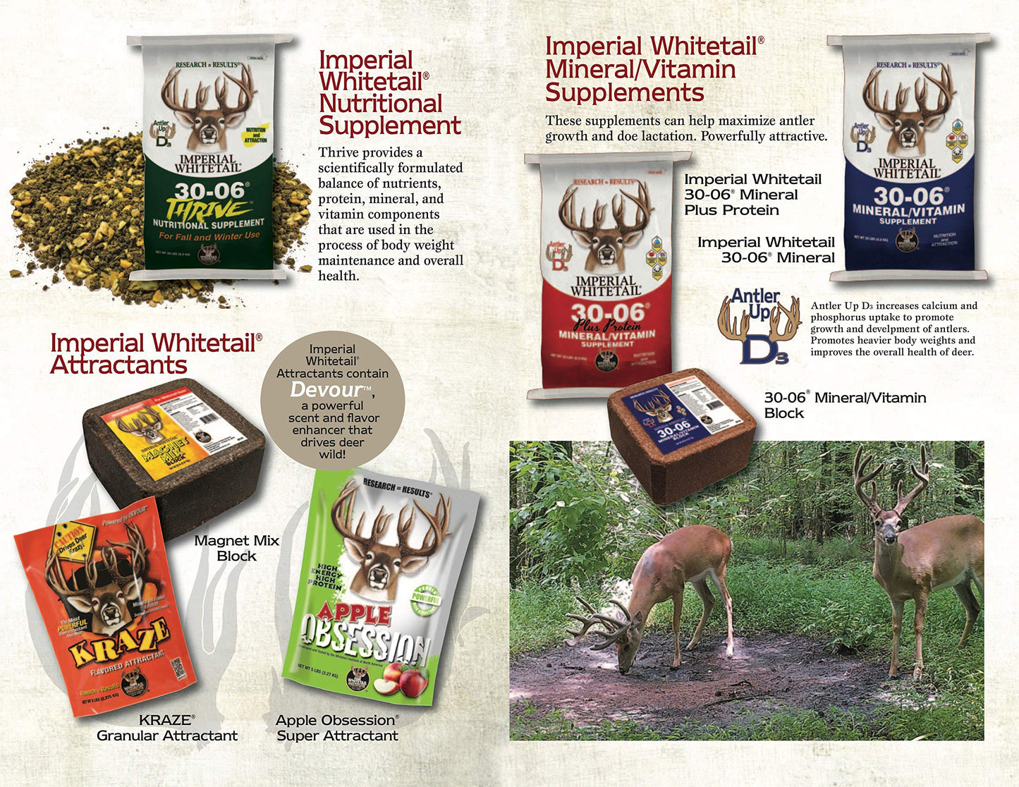 Whitetail Institute 30-06 Mineral and Vitamin Supplement for Deer Food Plots, Provides Antler-Building Nutrition and Attracts Deer, Mineral Block, 20 lbs