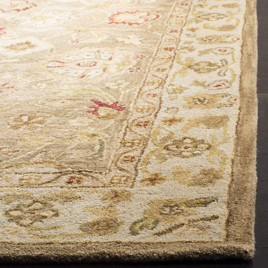 SAFAVIEH Antiquity Collection Area Rug - 8' Square, Brown & Beige, Handmade Traditional Oriental Wool, Ideal for High Traffic Areas in Living Room, Bedroom (AT822B)