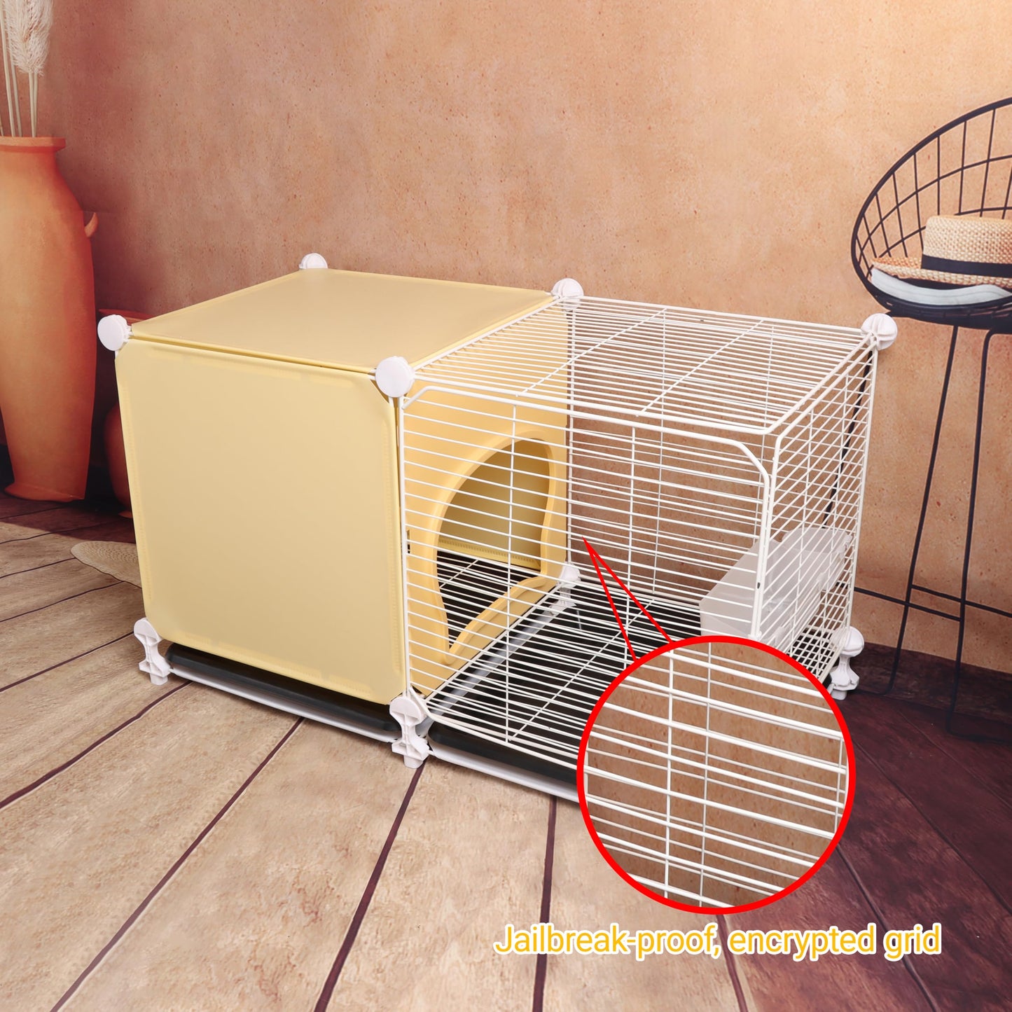 Metal Chicken Coop with Ventilation Design - Outdoor Brooder Box with Removable Tray for Chicks, Rabbits, Quails, and Poultry(S: 27.7" L 14.1" W x 15.7" H)