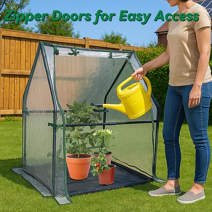 Gardzen Mini Greenhouse Indoor with Waterproof Bottom, Heavy Duty Portable Green House for Outdoor, Ideal for Seed Starting, Germination and Weather Protection, 36.2"(L) x 36.2"(W) x 42.5"(H)
