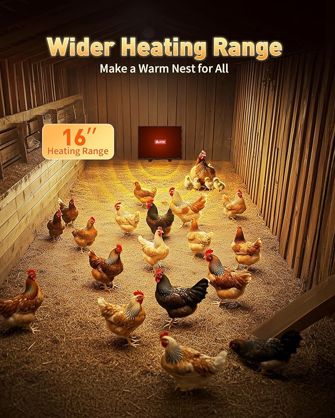 PETNF Chicken Coop Heater 140 Watts Radiant Heat Chicken Heater Energy Efficient Design Safer Than Brooder Lamps Heater for Chicken Coop, Heating Wire UL-Compliant Two Ways to Use, 11.81''x15.74''