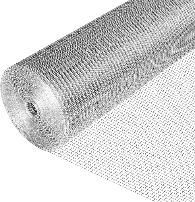 19 Gauge Hardware Cloth, 1/2 inch 48inch×100ft Chicken Wire Fence, Hot-dip Galvanized Welded Cage Wire Mesh Roll Supports Poultry Netting Cage Fence…