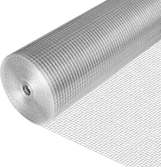 19 Gauge Hardware Cloth, 1/2 inch 48inch×100ft Chicken Wire Fence, Hot-dip Galvanized Welded Cage Wire Mesh Roll Supports Poultry Netting Cage Fence…