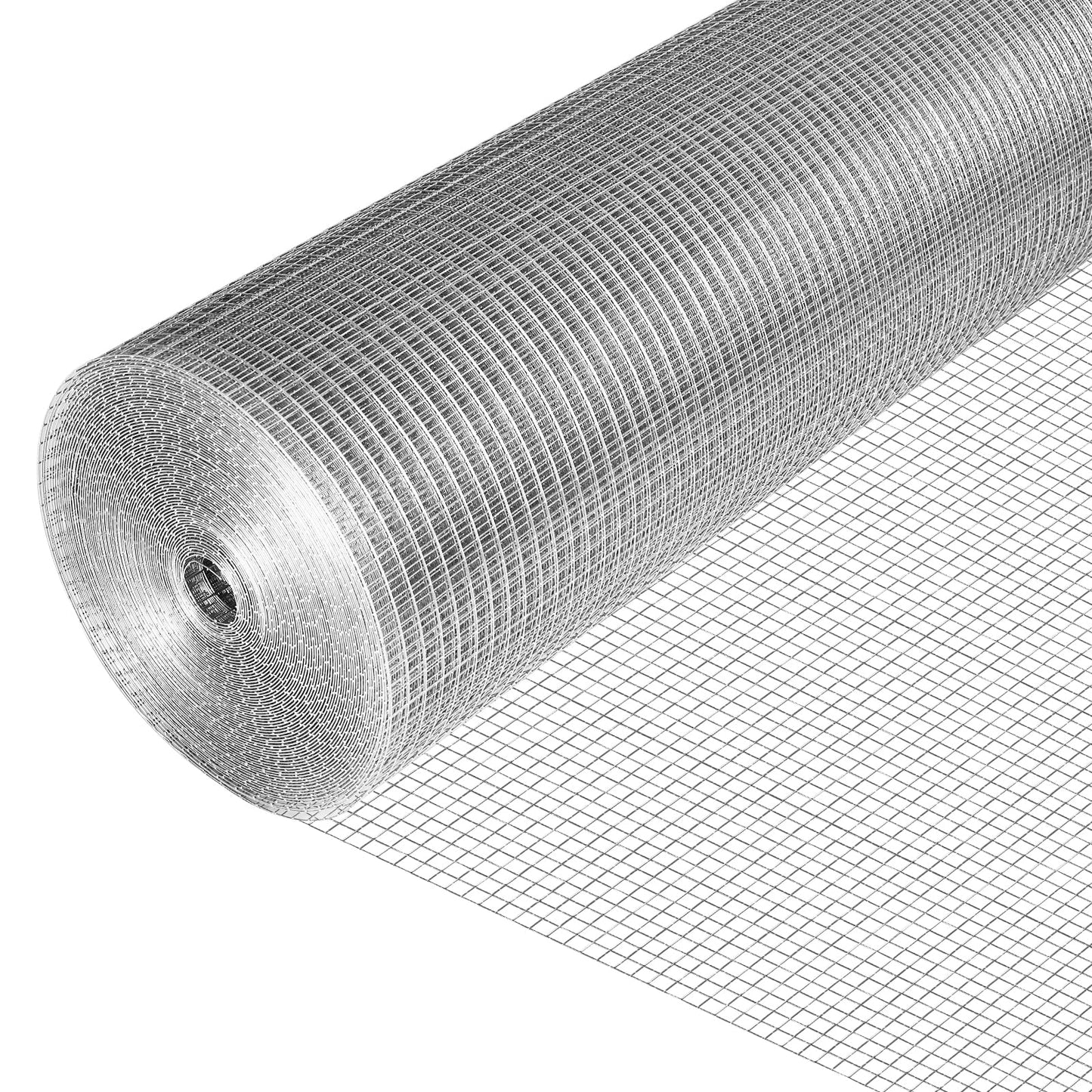 HUNKA 48in x 100ft Hardware Cloth 1/4 inch 23Ga Hot Dipped Galvanized After Welding, Chicken Coop Wire Fence, Garden Plant Welded Metal Wire Fencing Roll Mesh, Poultry Animal Netting Cage Screen