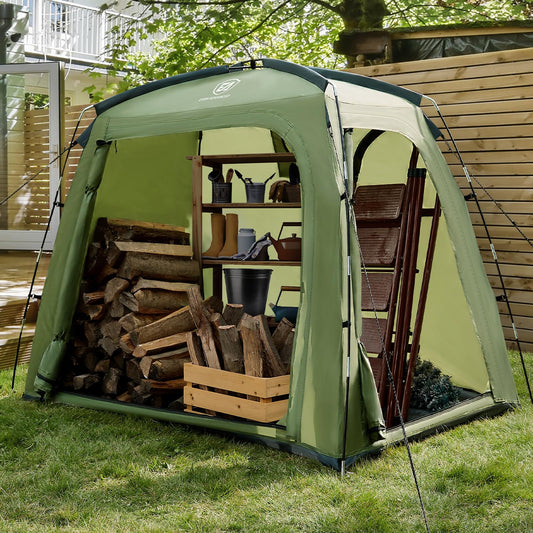 EVER ADVANCED Bike Storage Tent, Portable Bike Shed for 3 Bikes, Storage Sheds with PU4000 mm Water-Resistant for Bicycles, Motorcycles, Lawn Mower, Garden Tools, Lightweight Bike Tent, 6.6'x4'x5.4'