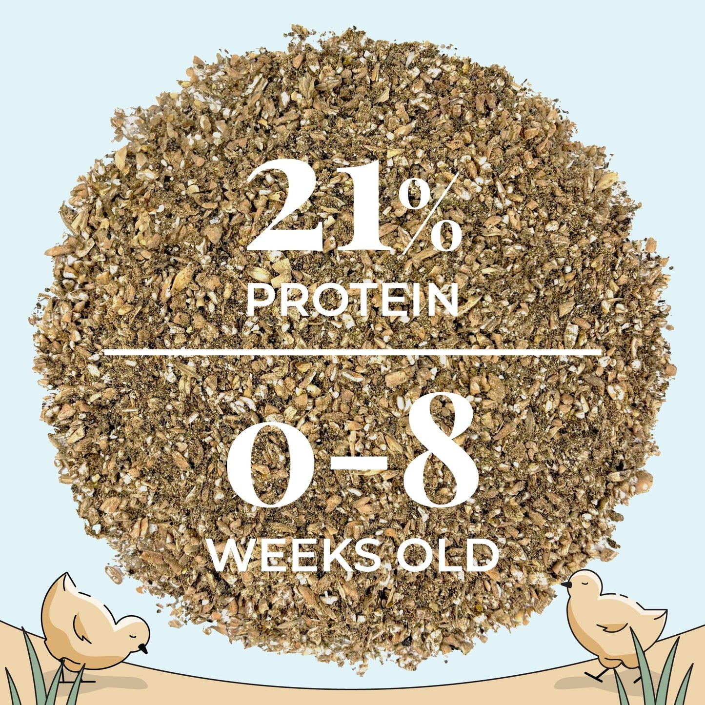 Mile Four Organic Chicken Feed – Starter Chick Mash, Non-GMO, USA Grown, 21% Protein, Corn-Free, Soy-Free, Non-Medicated Chick Feed, 2 lb Sample