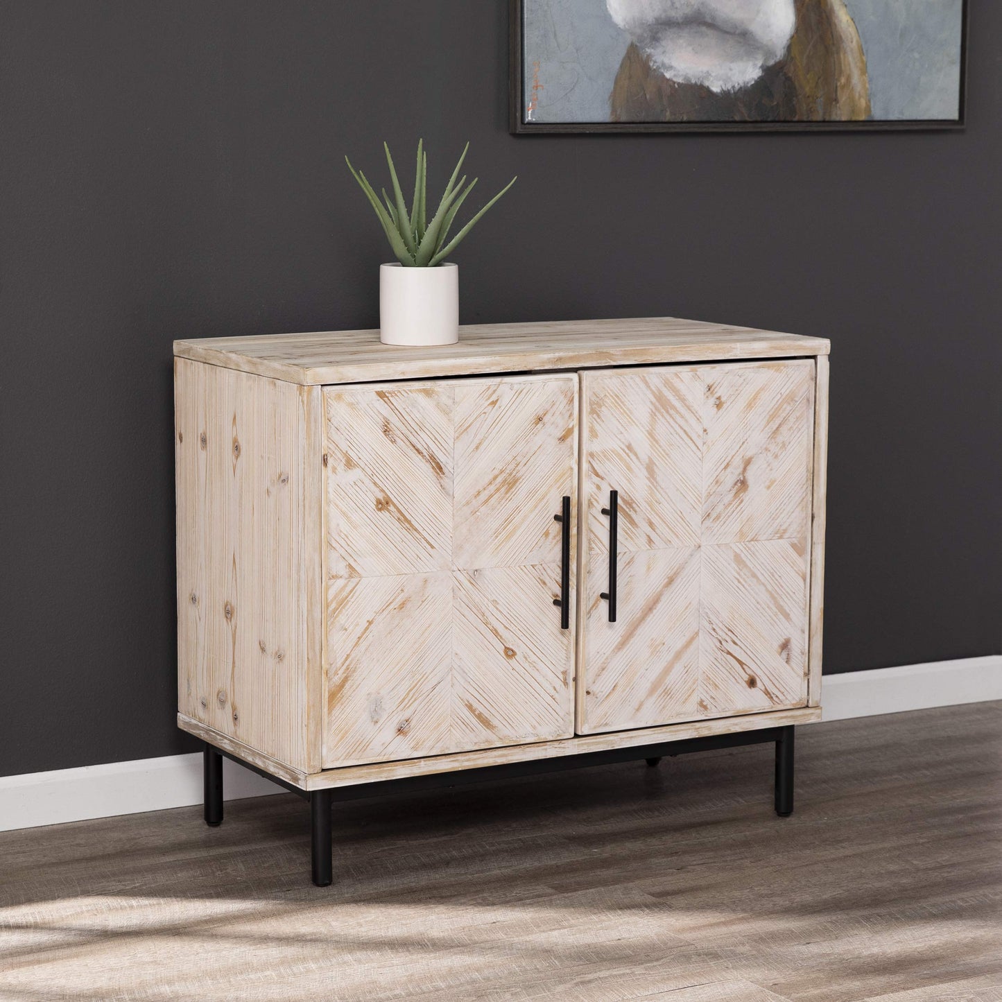 SEI Furniture Eslanton Farmhouse Anywhere Cabinet, Whitewashed