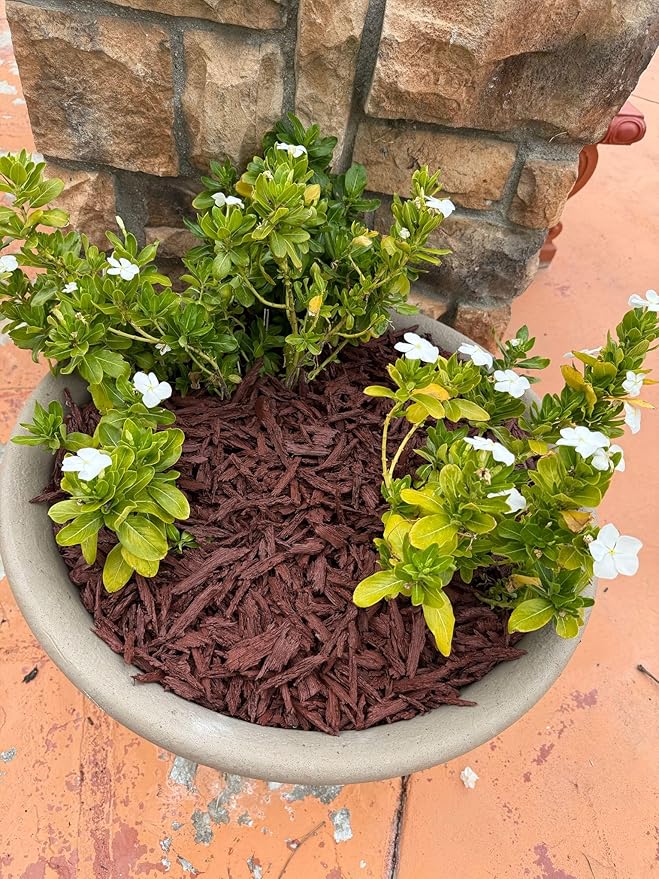 100% Wire-Free Shredded Rubber Mulch – Red – 20 lb (1.2 cu ft) – Long-Lasting, Low Maintenance, Safe for Kids & Pets – Ideal for Landscaping & Playgrounds
