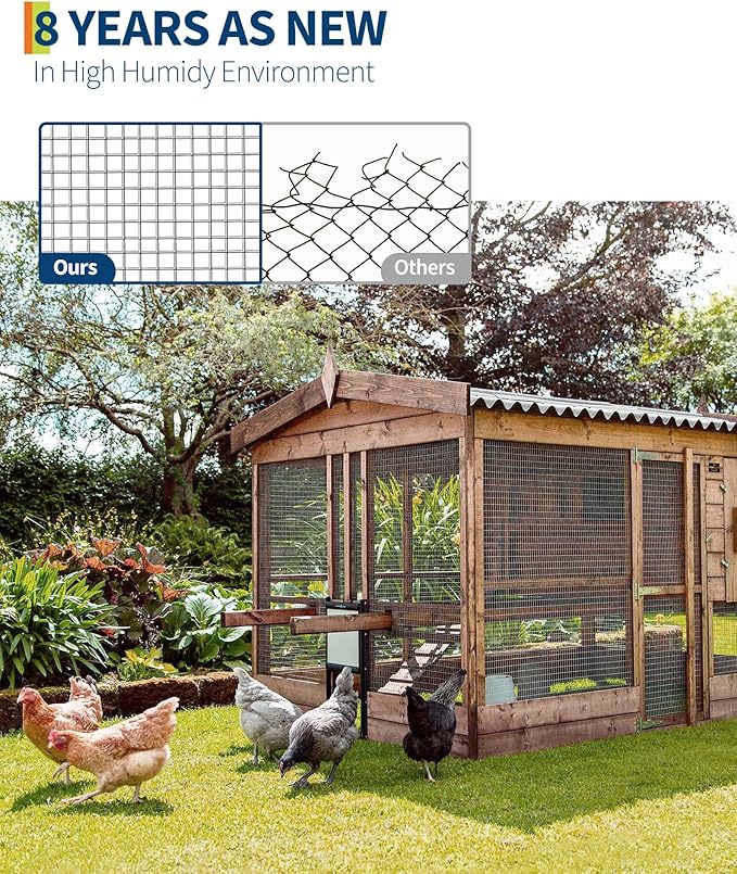 1/2 inch 36 inch x 100 FT Hardware Cloth, 19GA Chicken Wire Fencing,Galvanized Welded Wire Mesh Roll for Poultry Netting Cage, Chicken Coop