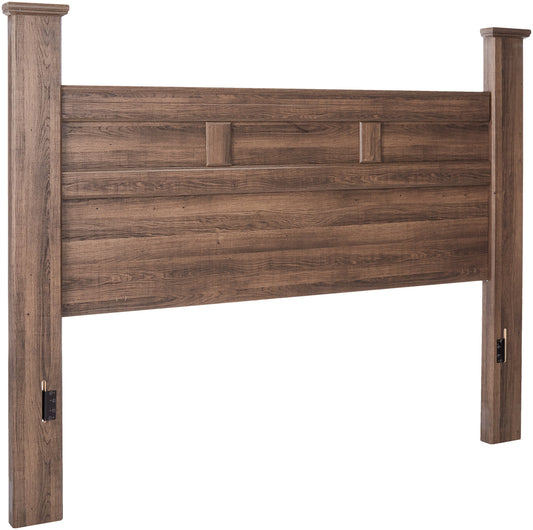 Signature Design by Ashley Juararo Rustic Poster Headboard ONLY, King/California, Weathered Brown