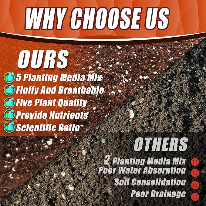 29QT Potting Soil Mix for Indoor Plants - Contains Perlite, Peat Moss, Coco Coir & Rice Charcoal, Natural & Organic Material with Well-Draining, Light & Aerated Texture for Healthy Roots & Fast Growth