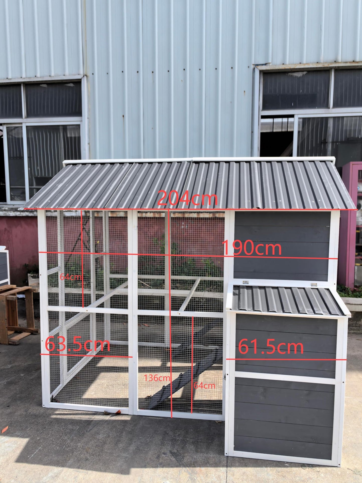 YOPTO Chicken Coop for 10 Chickens,Extra Large Wooden Chicken House Outdoor Nest Box Hen Houses with 2 Chicken Nesting Boxes,Poultry Pet Hutch w/Walk in Desgin,Ramp and Run,Waterproof Roof