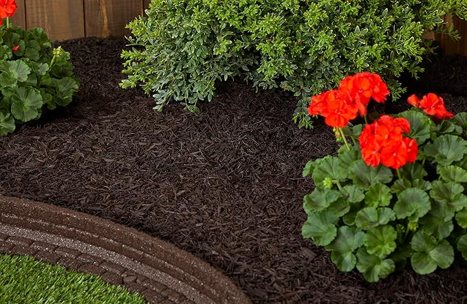 Rubberific Premium Shredded Rubber Mulch for Gardens, Lawns, and Landscaping | Long Lasting Color | Looks Like Natural Wood Mulch (37.5 CU. CT. - 675 LBS, Brown)