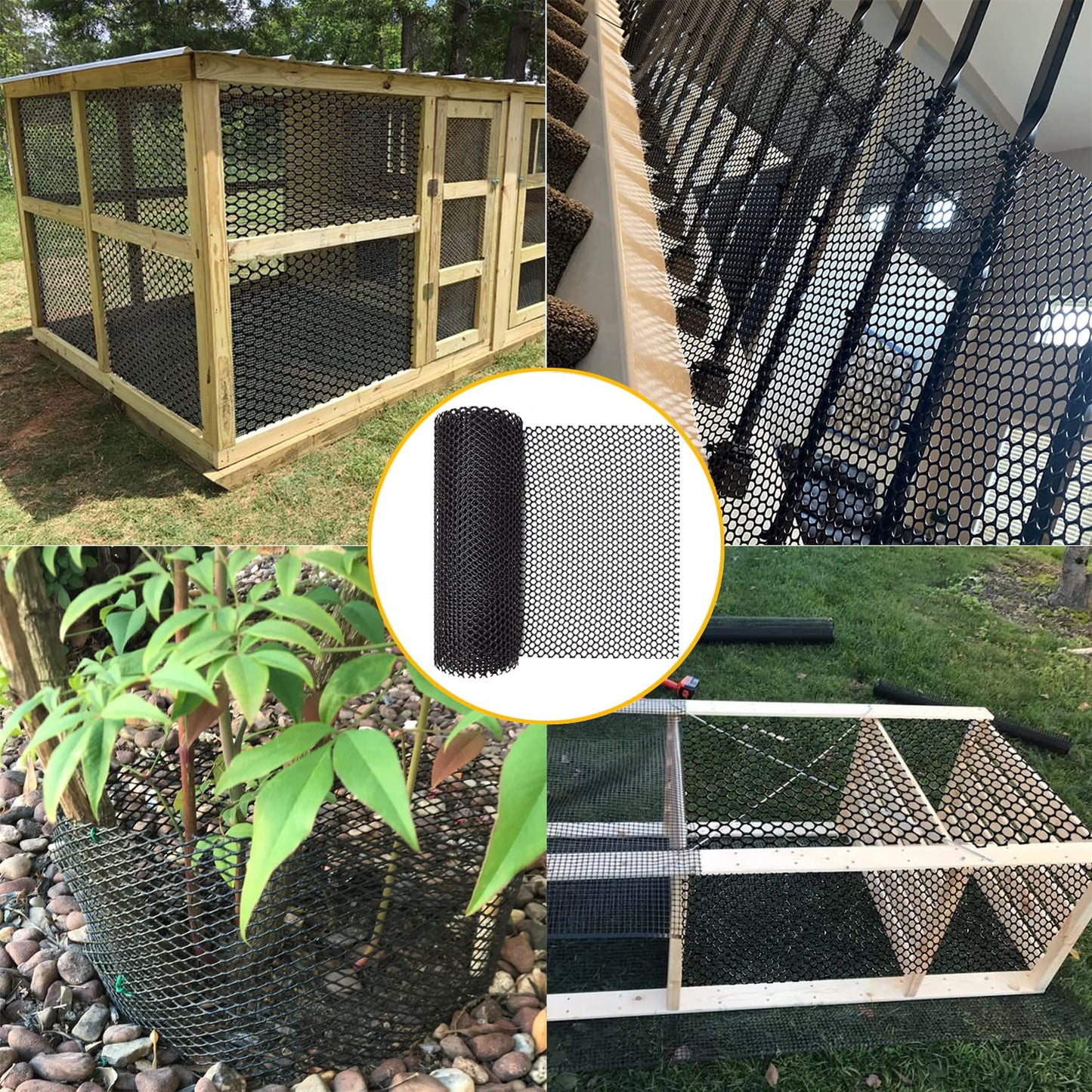 15.7IN x 10FT Plastic Wire Mesh Fence Chicken Mesh Fence for Dogs, Rabbits & Poultry - Chicken Netting - Plastic Fencing & Garden Netting Solution Snake Barrier - Balcony Netting for Pets