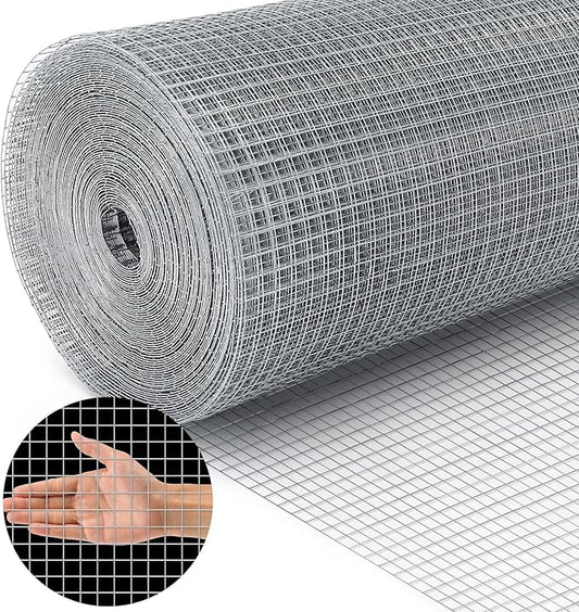Land guard 19 Gauge Hardware Cloth, 1/2 inch 48inch×100ft Chicken Wire Fence, Galvanized Welded Cage Wire Mesh Roll Supports Poultry Netting Cage Fence………
