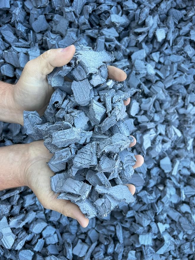 100% Wire-Free Rubber Mulch – Gray, 20 lb (0.8 cu ft) | Long-Lasting, Low Maintenance, Safe for Kids & Pets – Landscaping & Playground Ground Cover