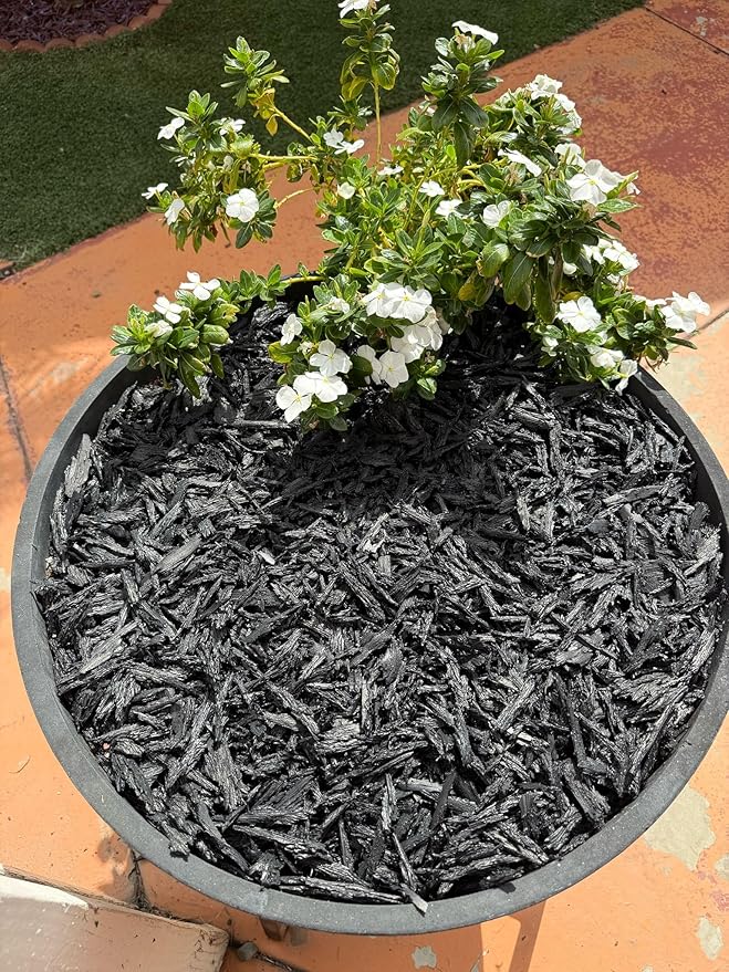 100% Wire-Free Shredded Rubber Mulch – Black – 20 lb (0.6 cu ft) – Long-Lasting, Low Maintenance, Safe for Kids & Pets – Ideal for Landscaping & Playgrounds